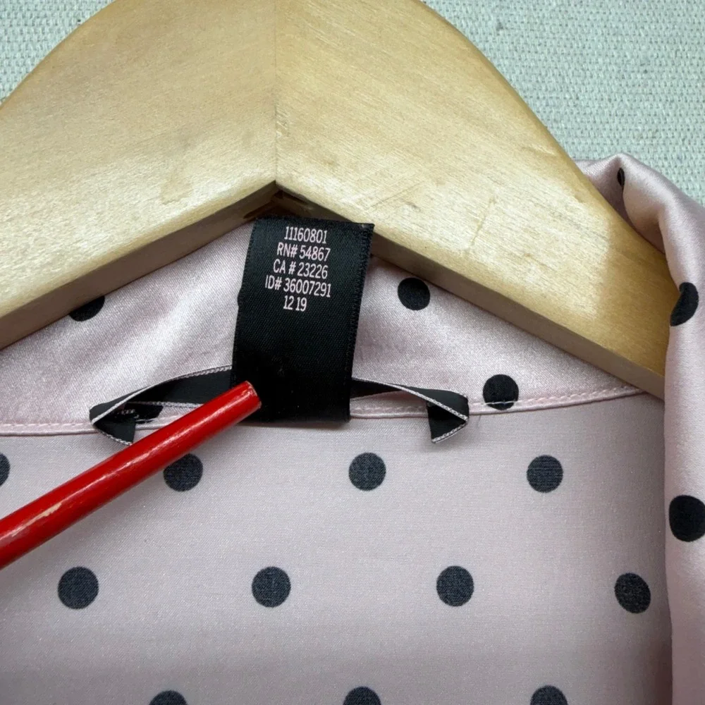 Victoria's Secret Pink Polka Dot 100% Mulberry Silk Pajama Set Top Pants M - Picture 9 of 16